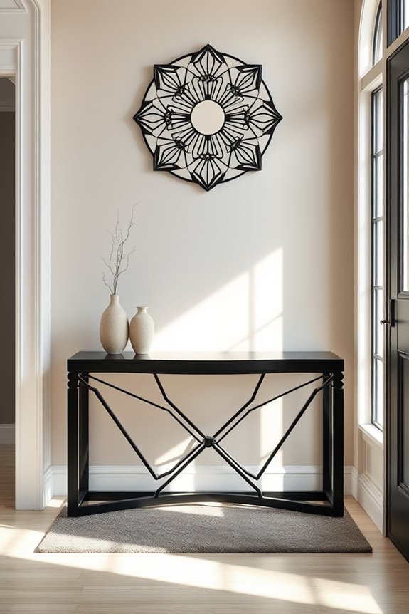 art deco black console