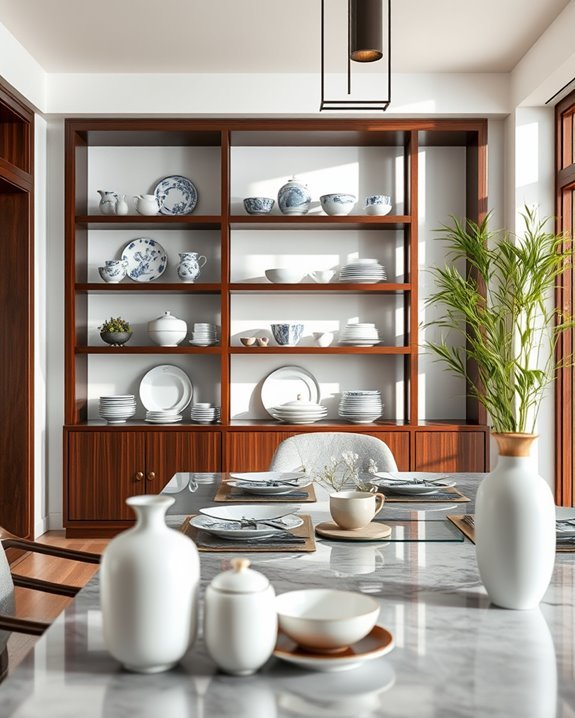 artful dishware display ideas