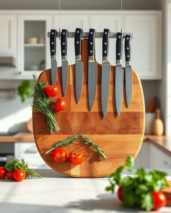 artful kitchen knife display