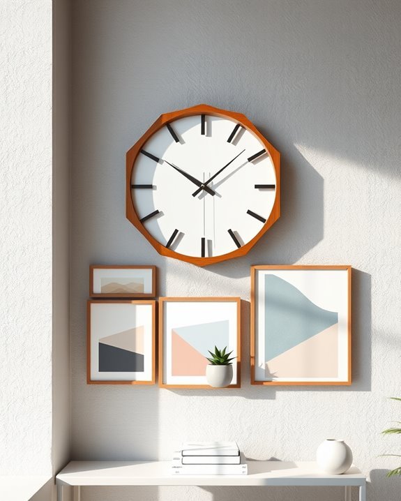 artful timepieces enhance decor