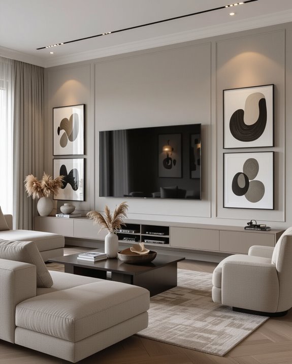 artful tv wall design