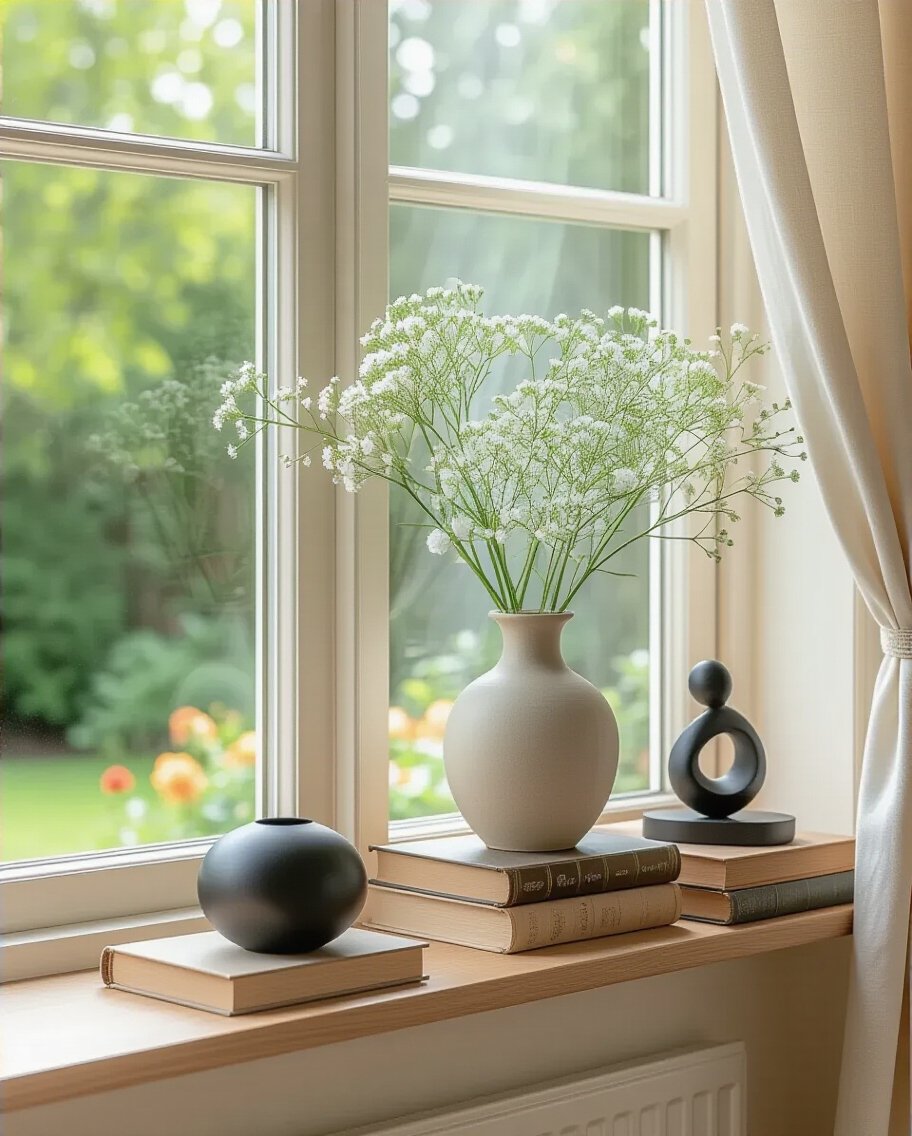 artistic bay window display