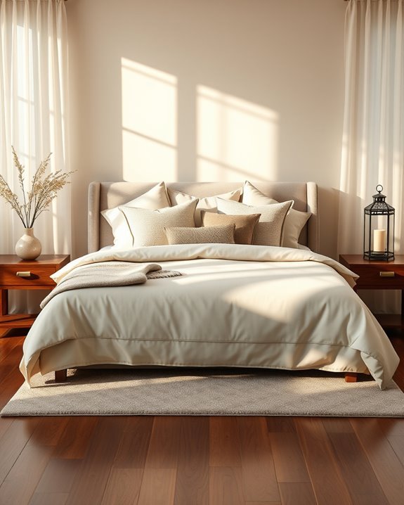 artistic bedside accessory arrangement