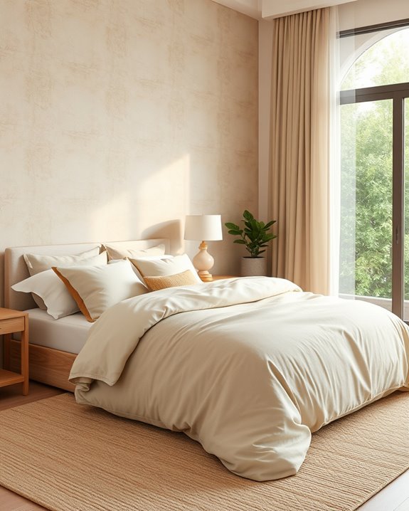 artistic beige feature wall