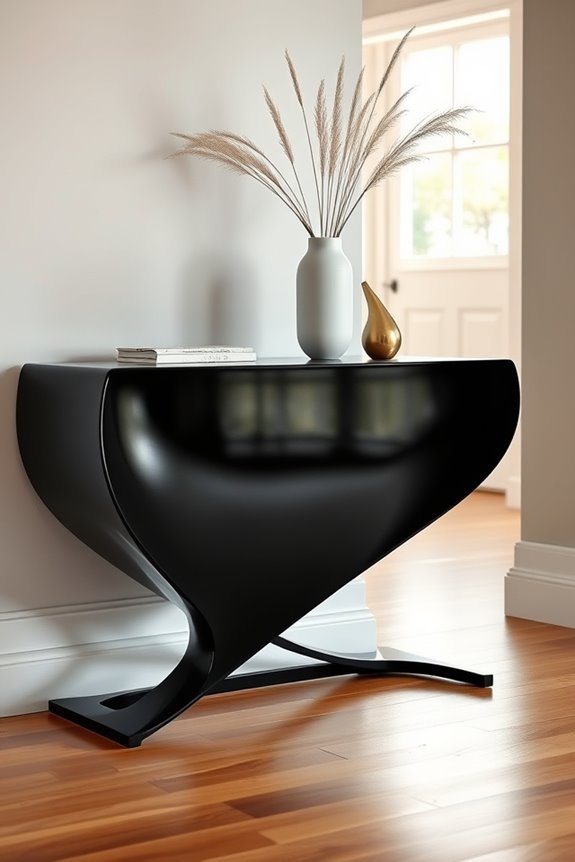 artistic black console decor