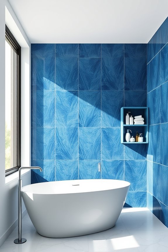 artistic blue tile murals
