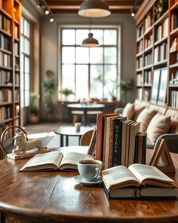 artistic bookends enhance decor