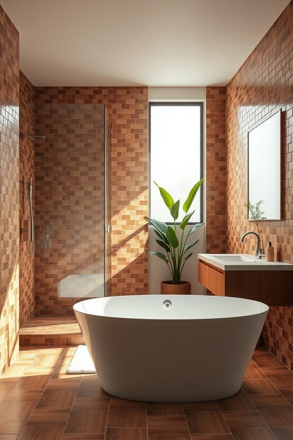 artistic brown mosaic tiles