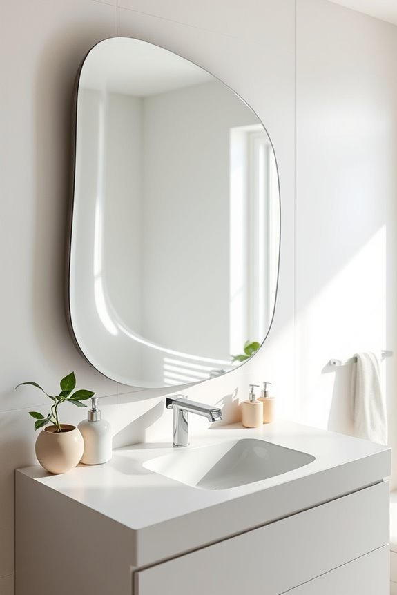 artistic frameless mirror elegance