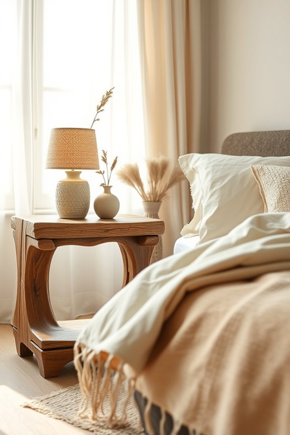 artistic functional bedside tables