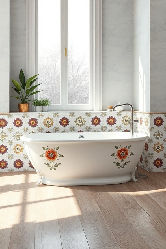 artistic handcrafted bathroom tiles