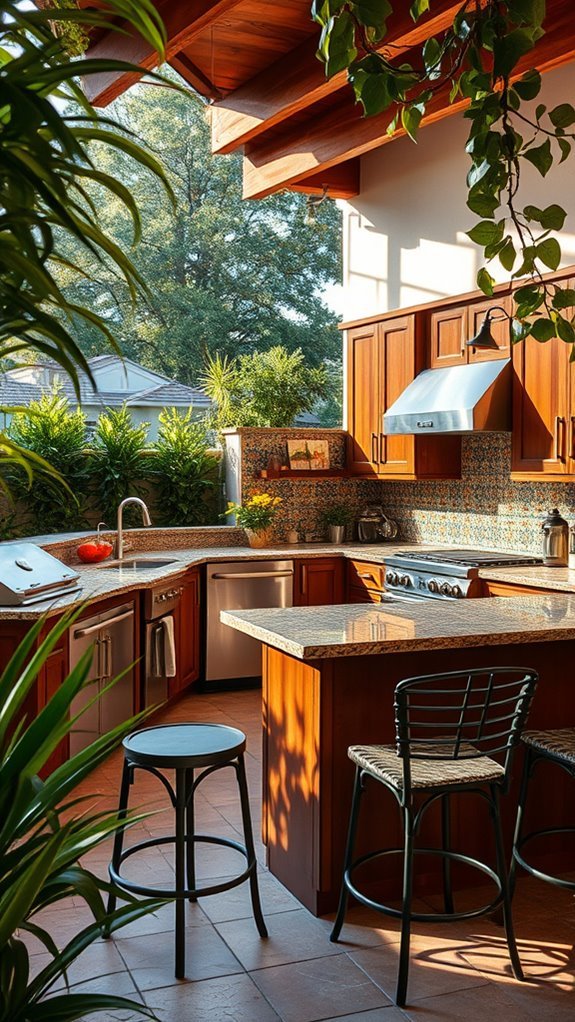 artistic outdoor kitchen tiles