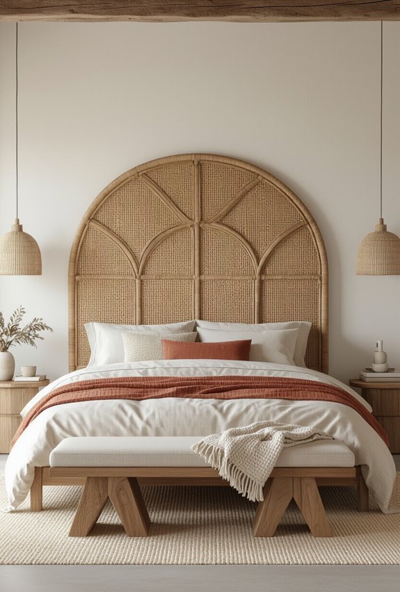 artistic oversized textured headboard