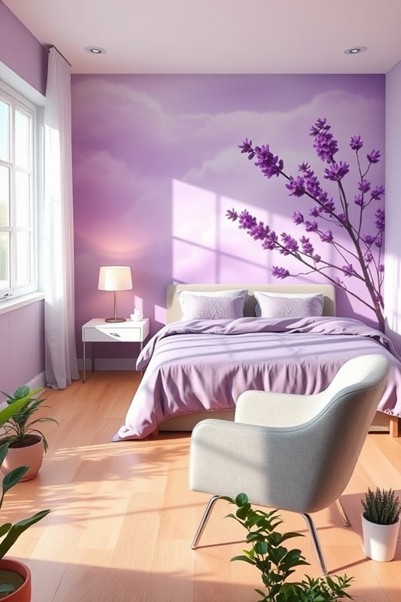 artistic purple mural design
