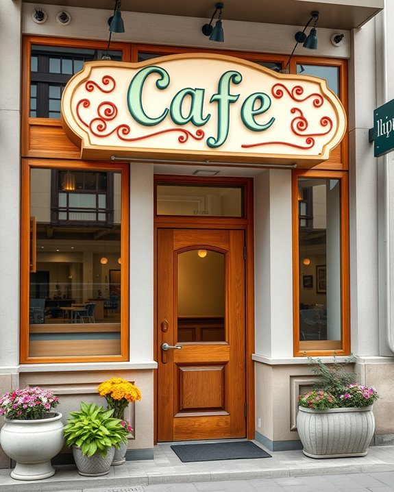 artistic signage enhances ambiance