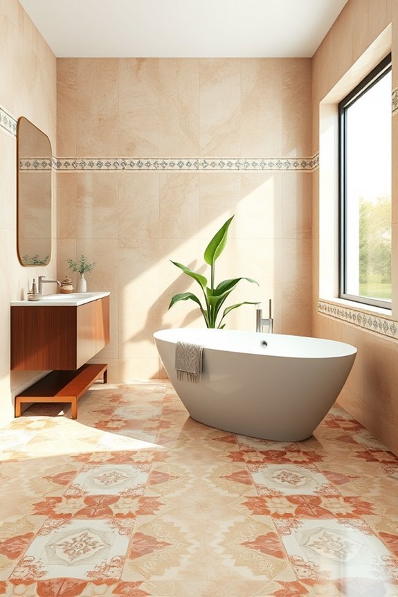 artistic tile patterns bathroom
