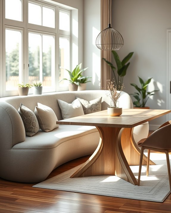artistic unique shape banquette
