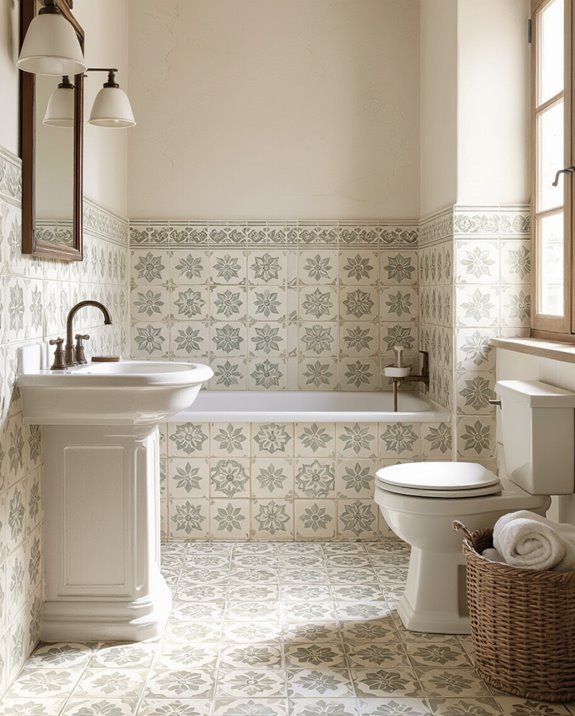artistic vintage bathroom tiles