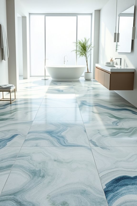 artistic watercolor bathroom tiles