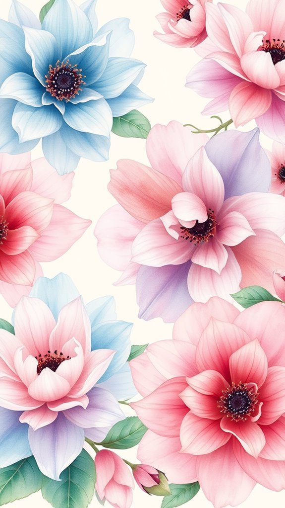 artistic watercolor floral decor