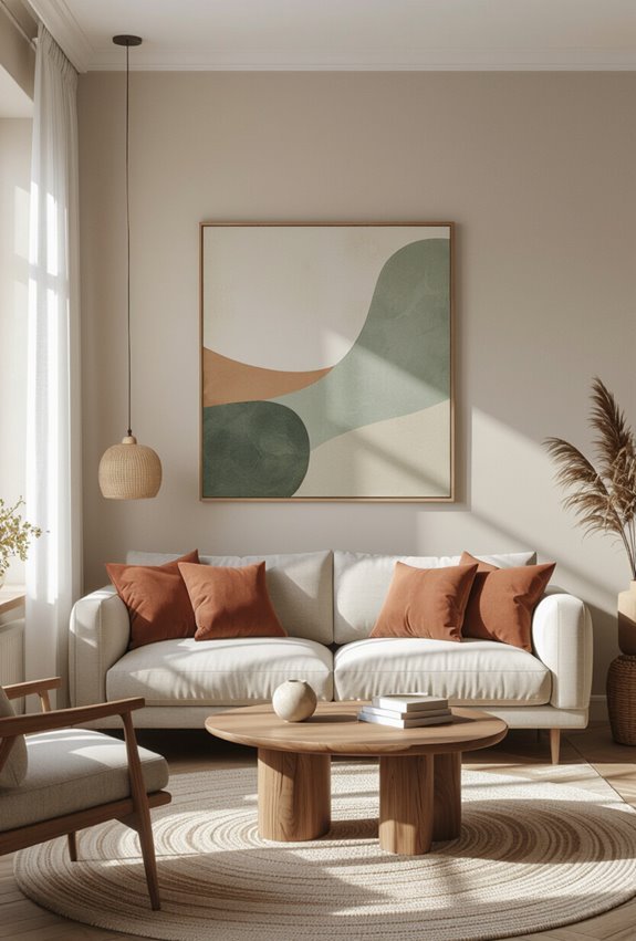 artwork complements apartment palette