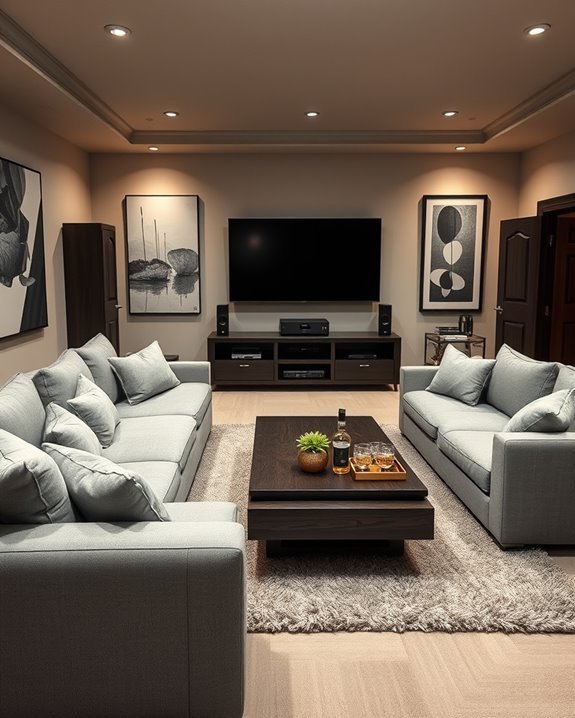 artwork enhances cozy atmosphere