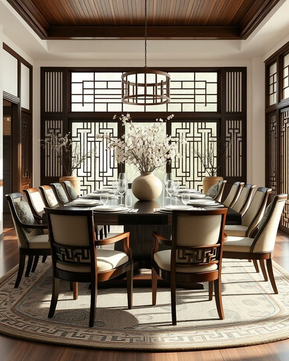 asian inspired unique dining chairs