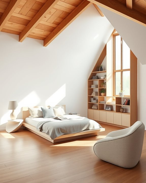 asymmetrical architectural bedroom design