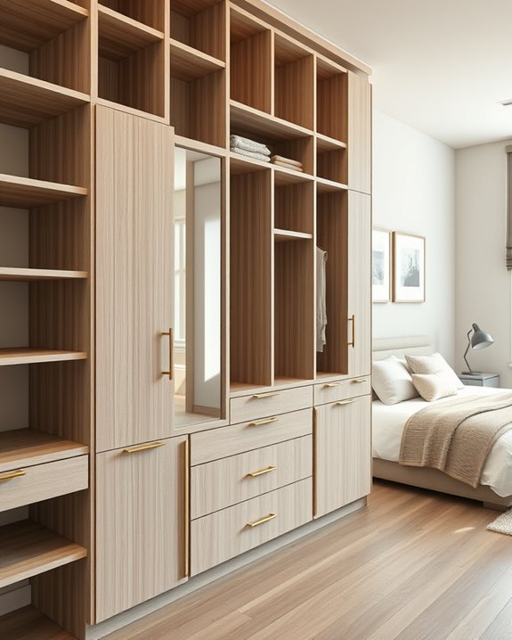 asymmetrical custom closet design