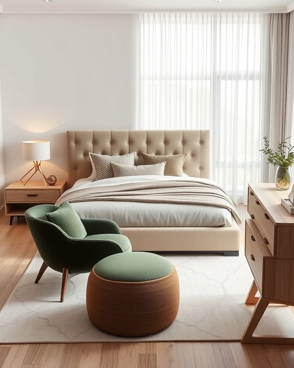 asymmetrical furniture combinations enhance bedrooms
