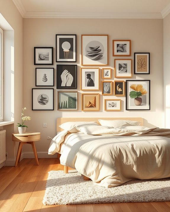 asymmetrical gallery wall design