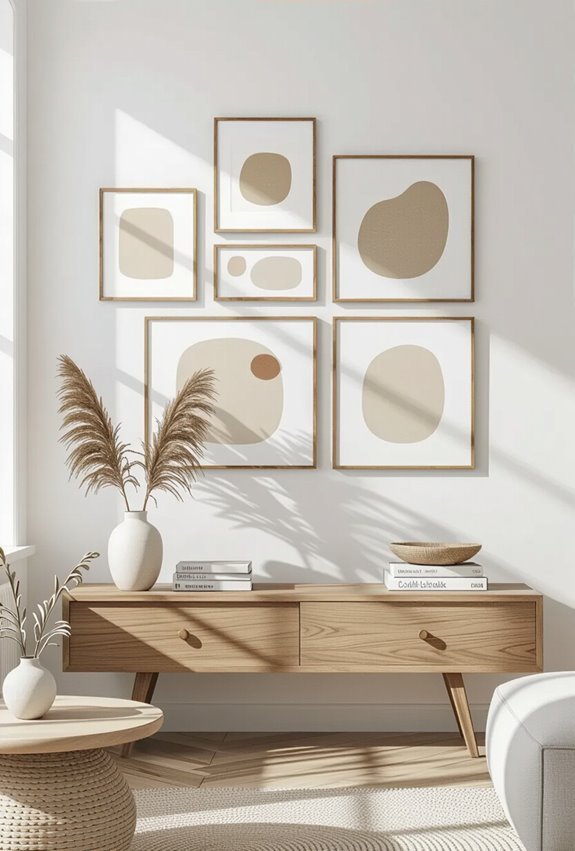 asymmetrical layered small art arrangements