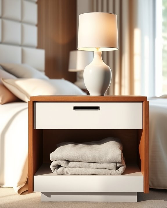 asymmetrical nightstand design charm