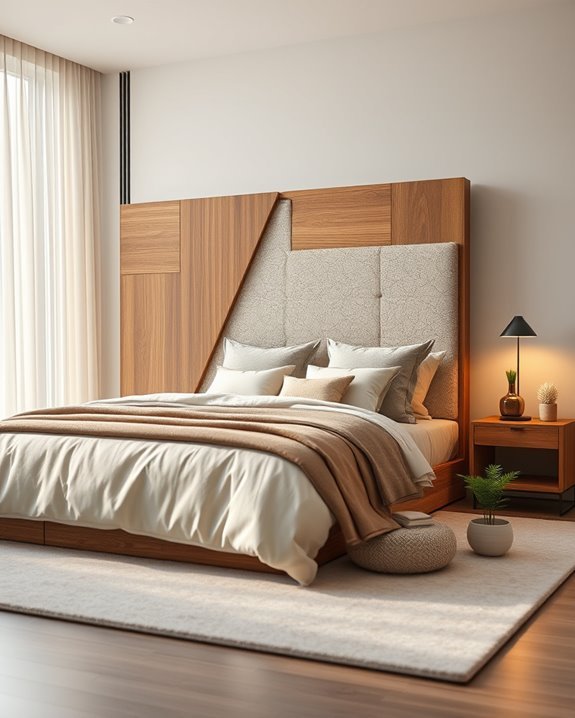 asymmetrical statement headboard design