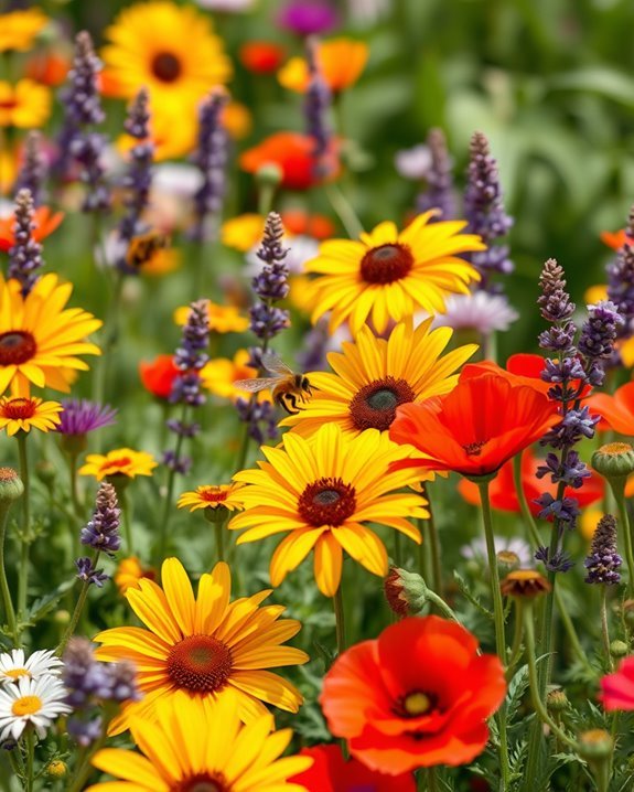 attract pollinators with flowers