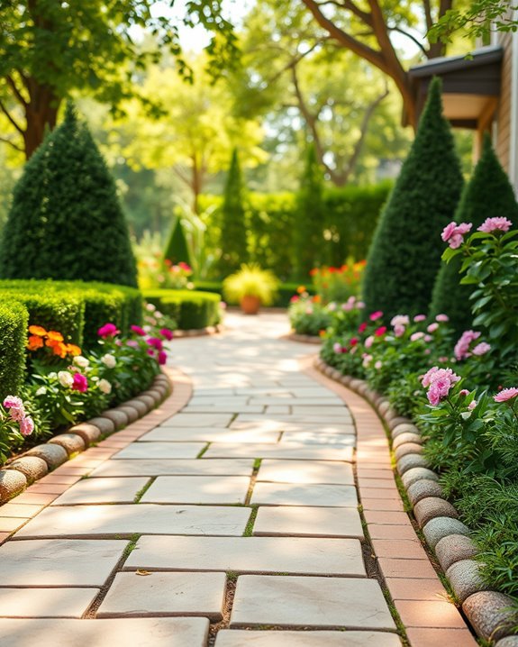 attractive garden path edging