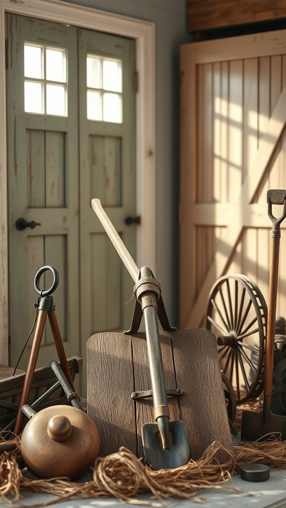 authentic farmhouse equipment displays