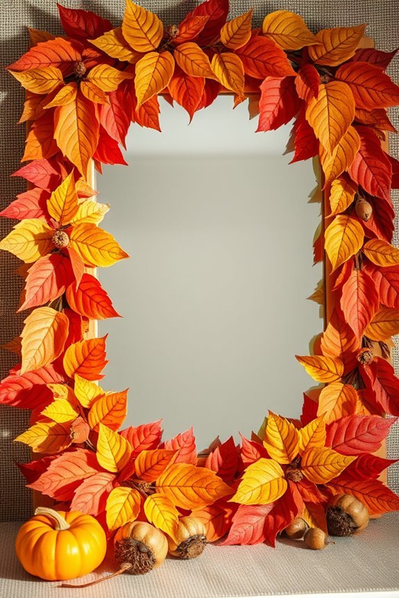 autumn leaf mirror decor