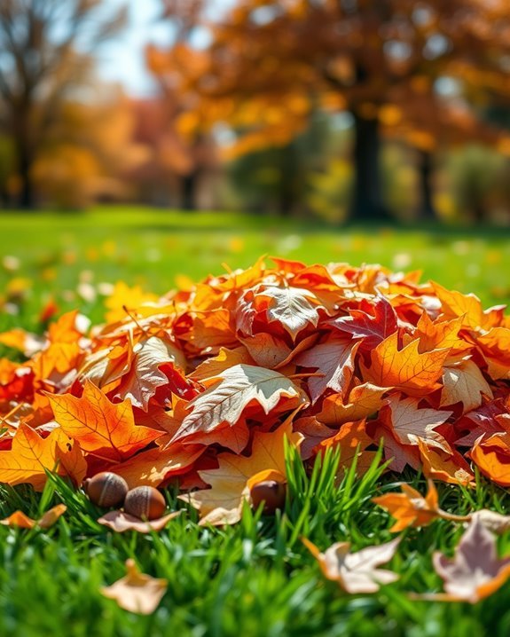autumn leaf pile playfulness
