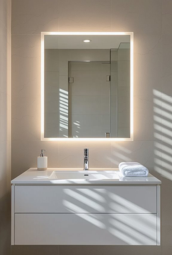 backlit frameless led mirror