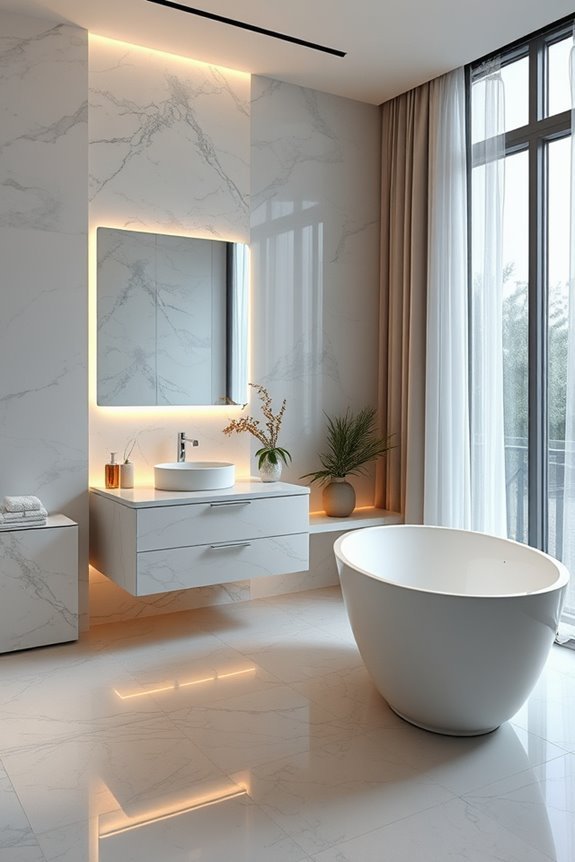 backlit marble enhances ambiance