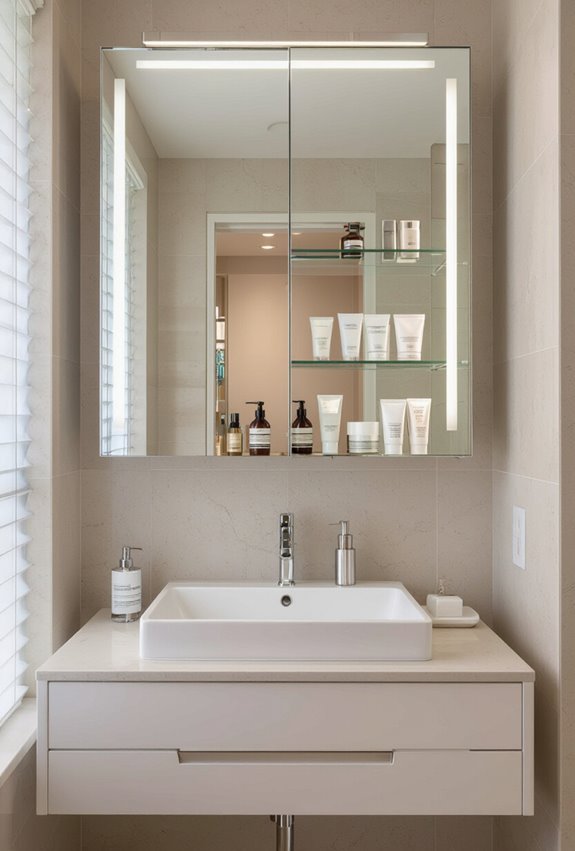 backlit mirrored medicine cabinet