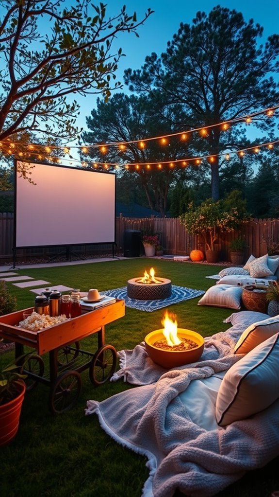 backyard movie night setup