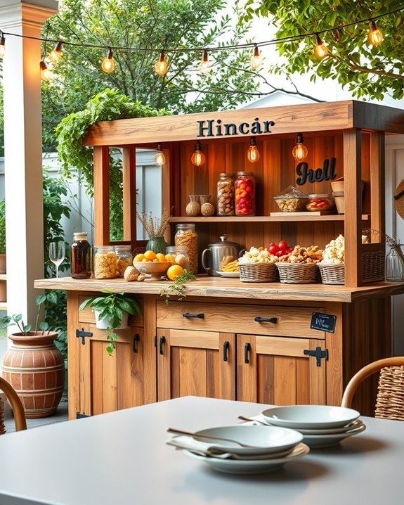 backyard snack bar setup