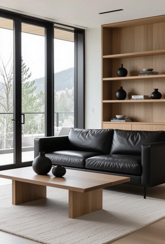 balance black with warm oak