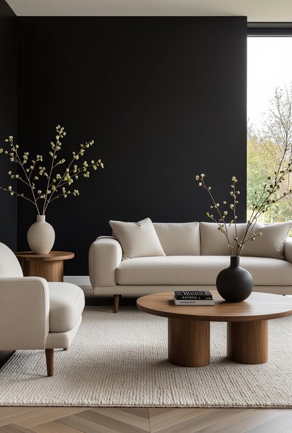 balanced bold black wall