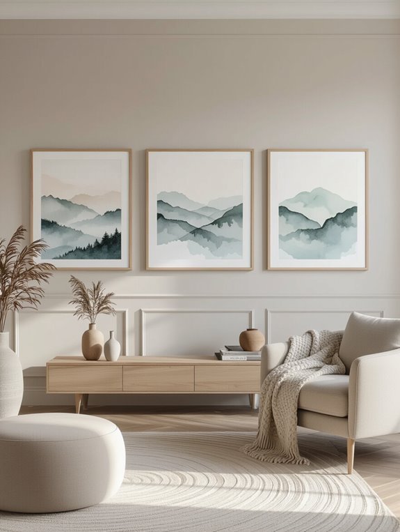 balanced colorful wall arrangement