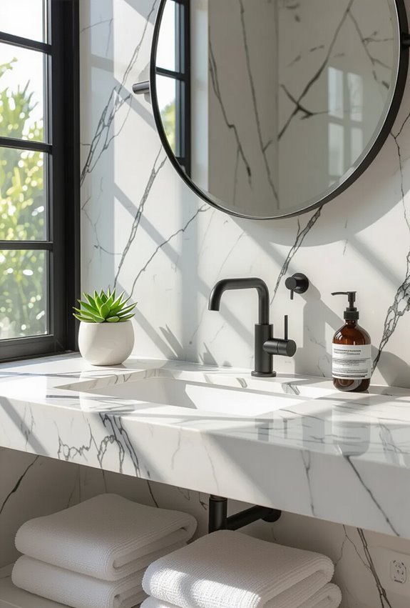 balanced honed black veined marble