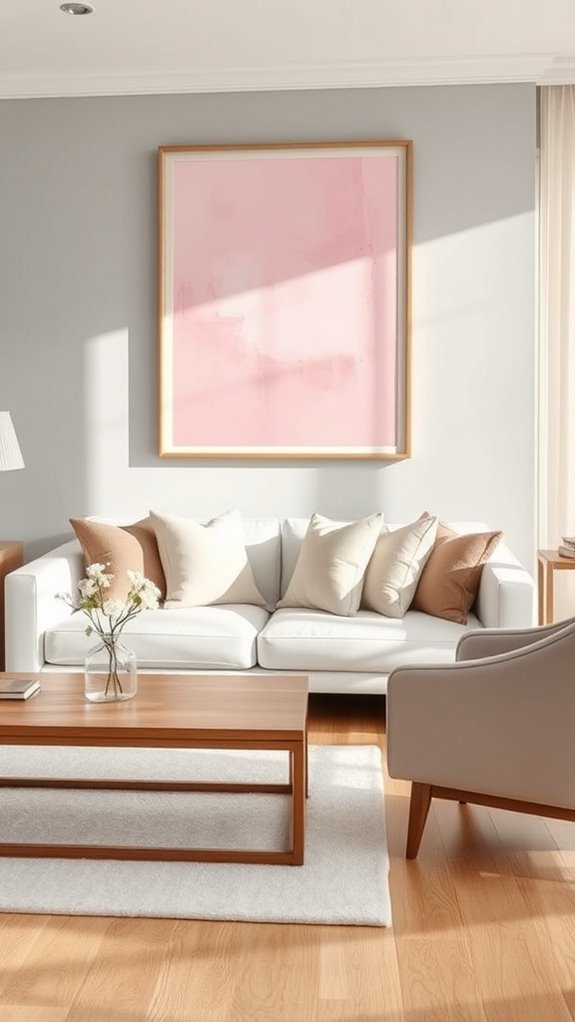 balancing light pink accents