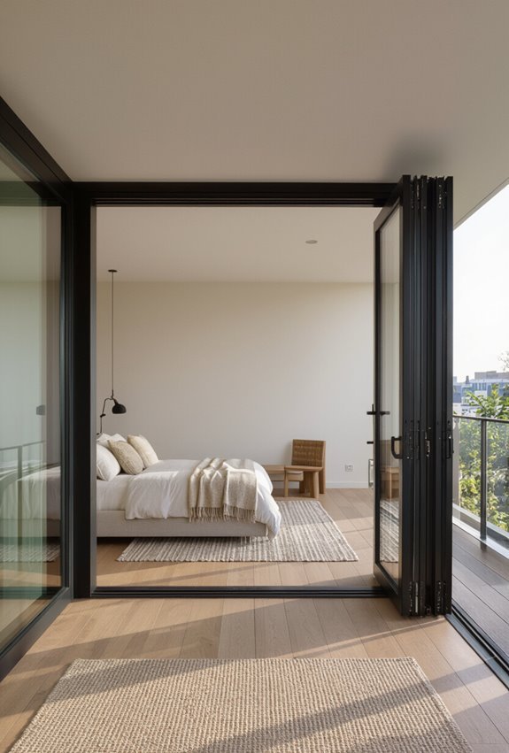balcony bedroom with loft